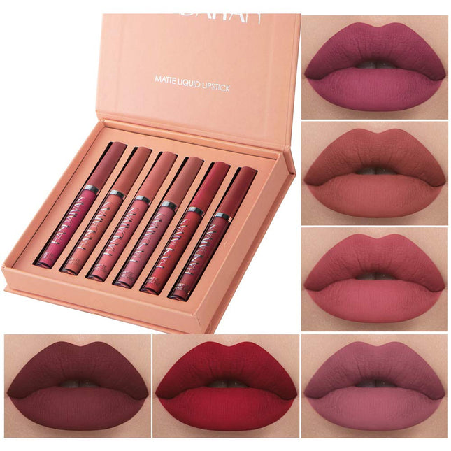 6-Piece Matte Lipstick Set – Long-Lasting, Waterproof, Fade-Resistant