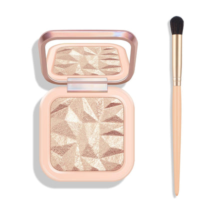 Sun Glow Face Highlighter Palette, Baked Powder, Pearl Shimmer, Champagne Glow Makeup