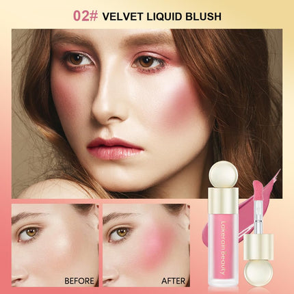 2PCS Liquid Highlighter Blush Contour Sticks, Waterproof Luminous Face Makeup, Blendable