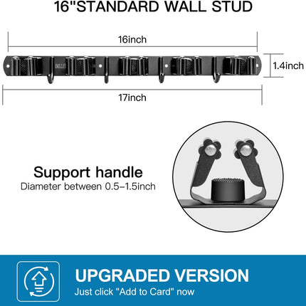 Heavy Duty Broom Holder Wall Mount for Garage & Laundry Room Storage