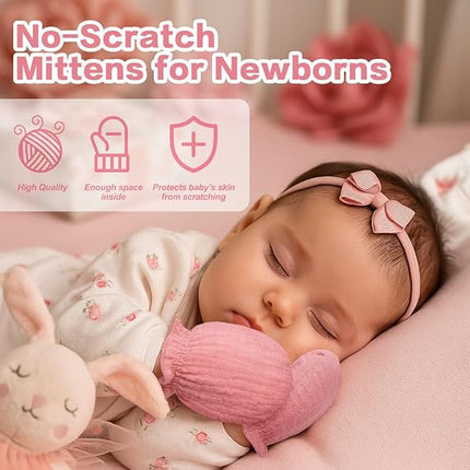 Muslin Baby Mittens – 100% Cotton Soft No-Scratch Gloves for 0–6 Months