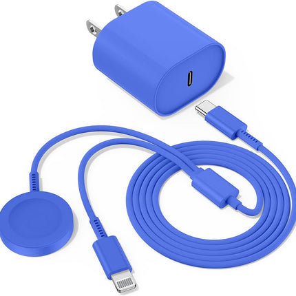 Upgraded Apple Watch Charger, USB-C Magnetic, 6FT Cable, Fast Charging Blue