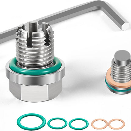M14.1-1.5x15 Magnetic Oil Drain Plug, Large Backpack Style Self-Tapping Repair Kit