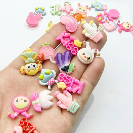 100PCS Mixed Flatback Resin Buttons for Scrapbooking DIY Craft Projects