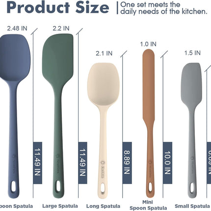 5-Piece Silicone Spatula Set – Heat Resistant Up to 600°F, Ergonomic Handle