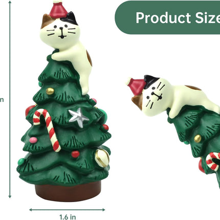 Mini Cat Xmas Tree – 3.3" Resin Christmas Decoration Perfect for Gifts