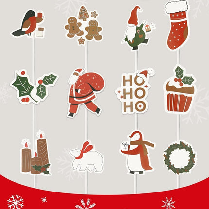 400PCS Christmas Cupcake Liners with 12PCS Toppers – Holiday Baking Set