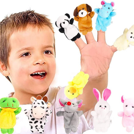 10Pcs Finger Puppets Set – Soft Plush Animal Toys for Kids, Party Favors & Playtime