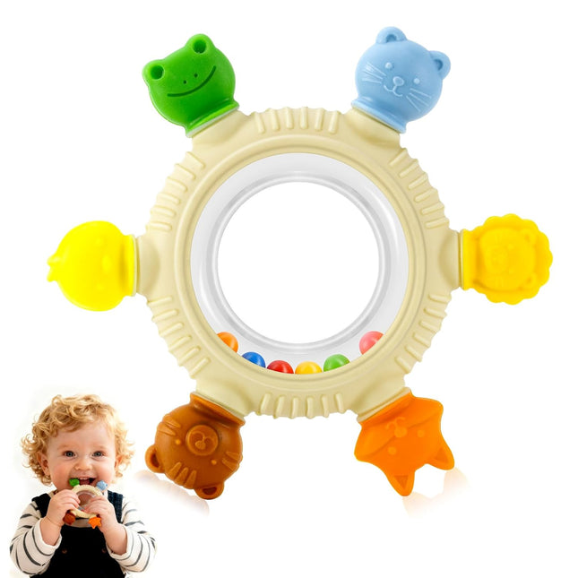 Baby Teething Toy – BPA-Free Silicone Ring for 0–18 Month Babies