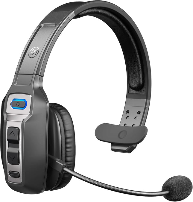Bluetooth Headset for Truckers, AI Noise Cancel Mic, 65H Talk, Mute, Cell Use