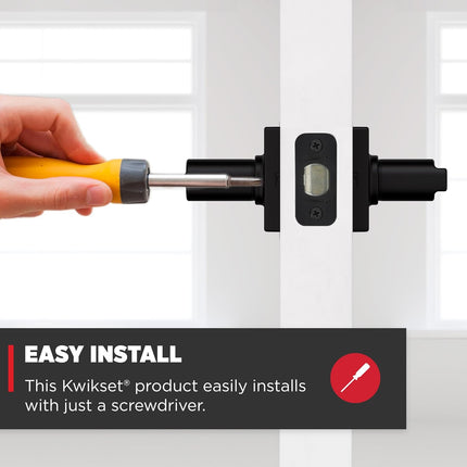 Matte Black Privacy Door Handle with Turn Lock for Bathroom Bedroom Doors