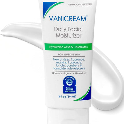 Daily Facial Moisturizer with 5 Ceramides & Hyaluronic Acid, 3 Fl Oz, Sensitive Skin