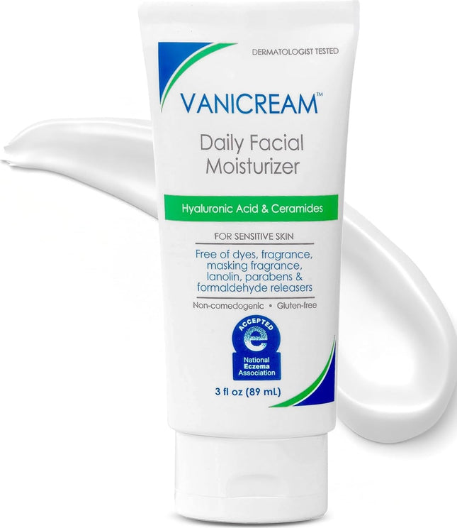 Daily Facial Moisturizer with 5 Ceramides & Hyaluronic Acid, 3 Fl Oz, Sensitive Skin