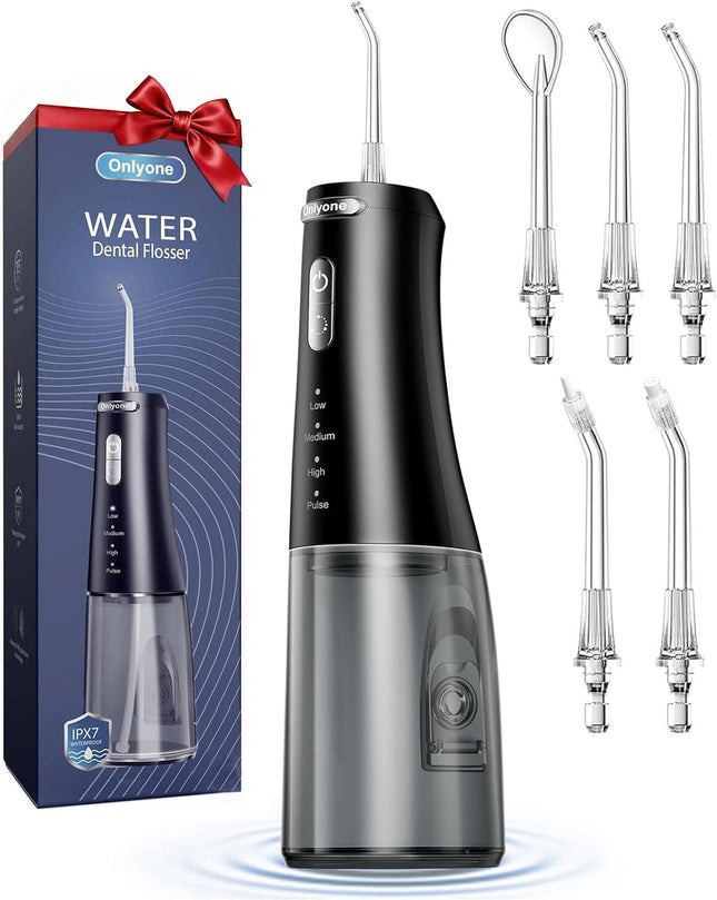 Water Flosser with Adjustable Pressure, Rechargeable Cordless Oral Irrigator, 300ML Tank