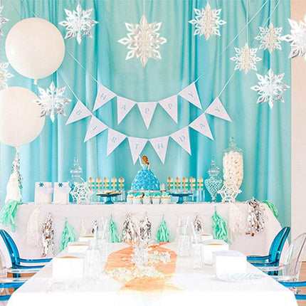 12PCS Christmas Snowflake Decorations – 3D Glitter White Hanging Decor
