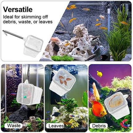 2 Pack 3 Inch Aquarium Fish Nets White Small Fish Tank Net for Betta Fish and Shrimp