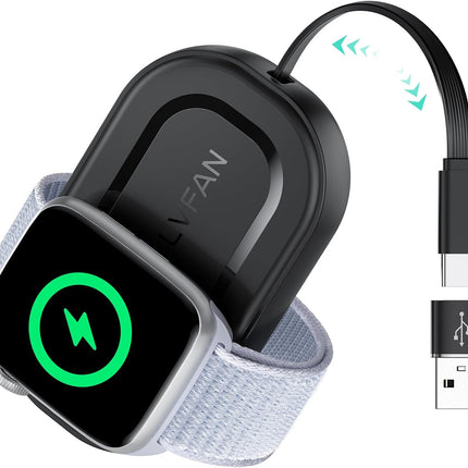 Apple Watch Charger, Retractable USB-C & USB-A Cord, Fast Magnetic Charging