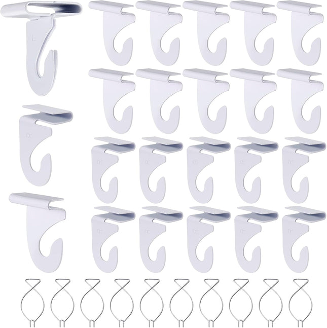 20-Pack Drop Ceiling Hooks – Heavy Duty Metal T-Bar Hooks for Classrooms & Offices