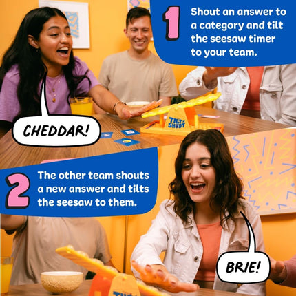 Tilt 'n' Shout Family Board Game Fast Paced Party Game for Kids Adults
