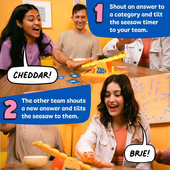 Tilt 'n' Shout Family Board Game Fast Paced Party Game for Kids Adults