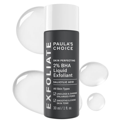 SKIN PERFECTING 2% BHA Liquid Exfoliant, Salicylic Acid Face Exfoliator Pores & Blackheads