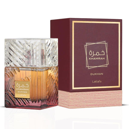 Lattafa Khamrah Dukhan Eau de Parfum 100ml Unisex Amber Spicy Gourmand Fragrance
