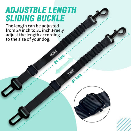 3-Piece Dog Seat Belt Set – Adjustable, Retractable, Heavy Duty Nylon