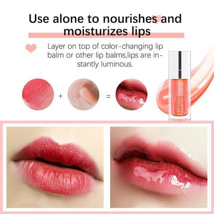 Tinted Lip Glow Oil 0.2oz – Nourishing, Long-Lasting Hydration, Raspberry