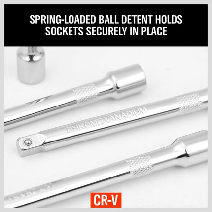 1/4" Socket Extension Bar Set – 4PCS, 50/75/100/150mm CR-V Heavy Duty