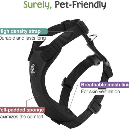 Large Dog Seat Belt Harness – Adjustable, Heavy Duty Nylon, Black