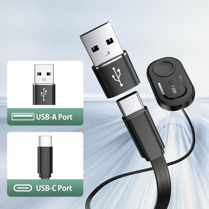 Apple Watch Charger, Retractable USB-C & USB-A Cord, Fast Magnetic Charging