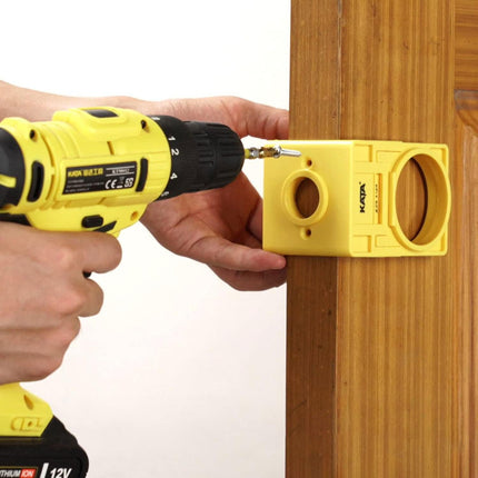 Door Lock Installation Kit – 1-3/8" to 1-3/4" with Guide Template & Carbon Steel Hole Saw