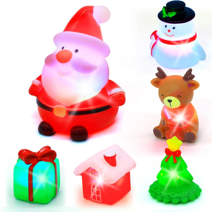 6-Pack Christmas Bath Toys – Light-Up Floating Toys for Toddlers 1-3, Fun Bath Time for Kids
