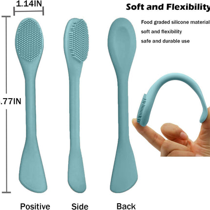 2 in 1 Face Scrubber Silicone Cleansing Brush Mask Applicator Blackhead Tool