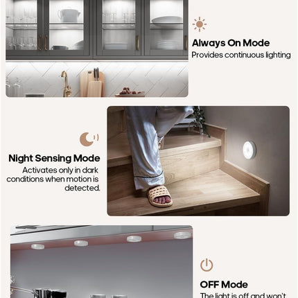 6-Pack LED Under Cabinet Lights – Motion Sensor, Rechargeable, Remote Control