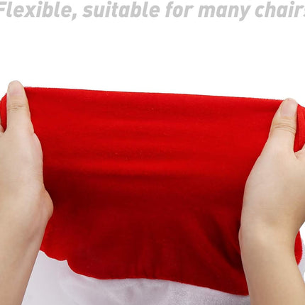 4-Pack Red Hat Chair Covers – Christmas Dining Chair Slipcovers Holiday Decor