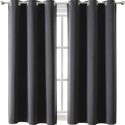 Dark Grey Blackout Curtains 2 Panels, Thermal Insulated Room Darkening Drapes
