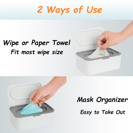 Baby & Adult Wipe Dispenser – Seposeve, Keeps Wipes Clean, Grey