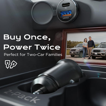 69W USB C Car Charger Adapter, Fast Charging Cigarette Lighter Plug for iPhone