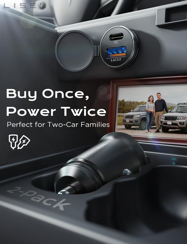 69W USB C Car Charger Adapter, Fast Charging Cigarette Lighter Plug for iPhone