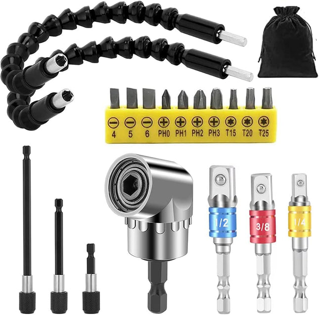 46-Piece Impact Tough Driver Bits Set – S2 Steel with Magnetic Bit Holder & Mini Wrench