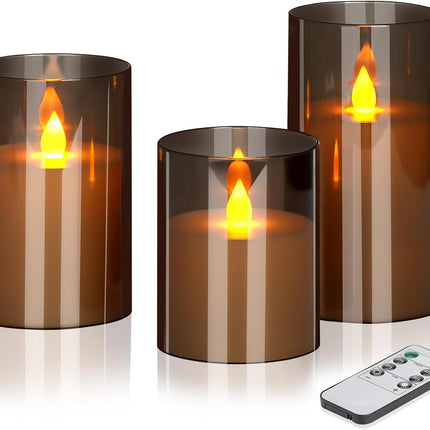 Flameless LED Pillar Candles – 3-Pack with Remote, Timer, Flickering Light