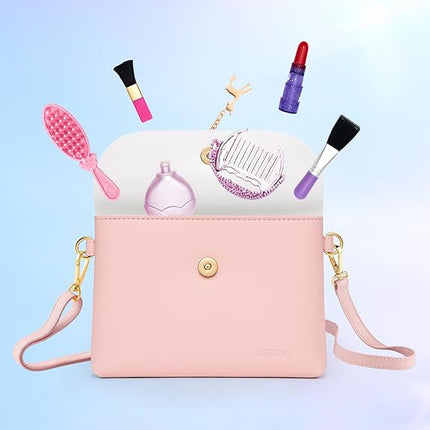 Small Crossbody Purse for Girls PU Leather with Gold Chain Adjustable Strap