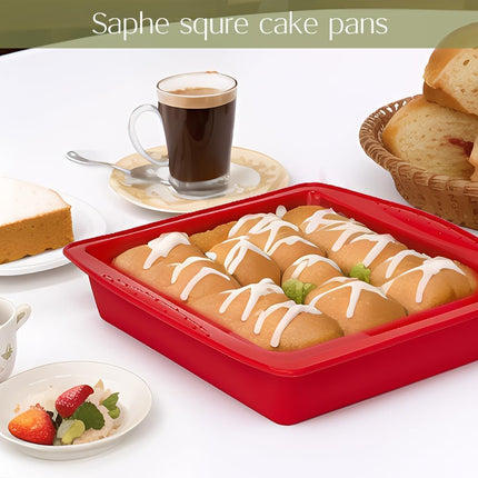 8 Inch Silicone Square Cake Pan Nonstick Baking Mold for Cake, Brownie, Bread