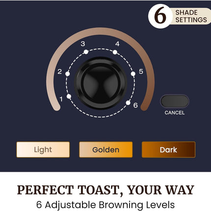 2-Slice Toaster with 6 Browning Levels – Cool Touch, Bagels & Thick Bread