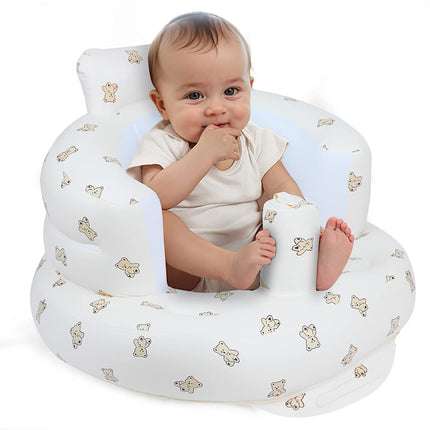 Inflatable Baby Seat – Floor Seat for Sitting Up, 3 Months & Up, Bear Design
