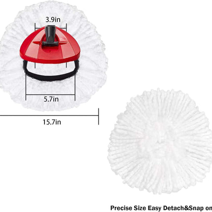 4 Pack Microfiber Spin Mop Replacement Heads, Deep Clean Washable Refills