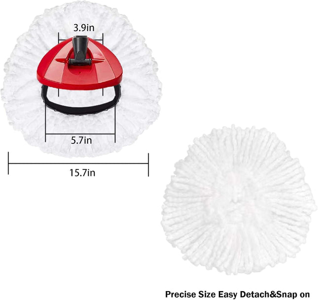 4 Pack Microfiber Spin Mop Replacement Heads, Deep Clean Washable Refills