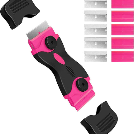 Razor Blade Scraper – Double Edged Tool with 10 Blades for Glass, Decals, Adhesive