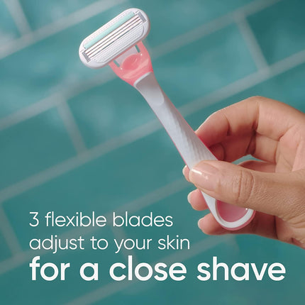 6 Pack Sensitive Disposable Razors for Women Comfortable Close Shave